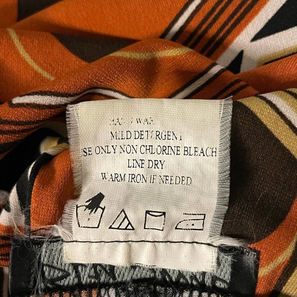 Sage Blu Vintage Rust Orange Black Cream Dress Size Medium M - Picture 6 of 10